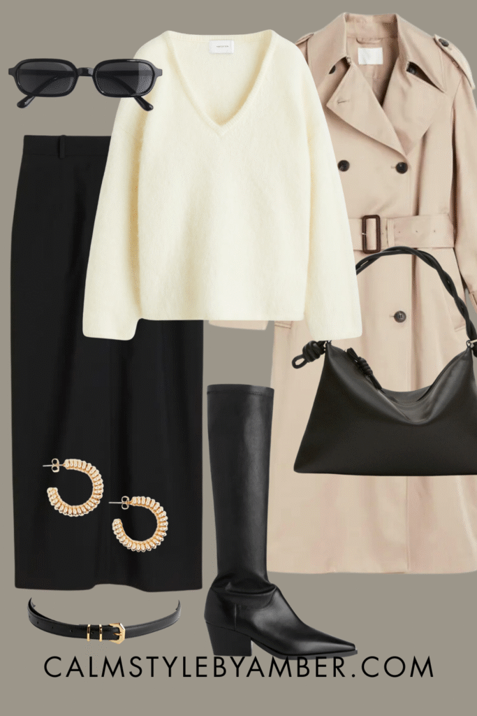 How to wear Long Black Pencil Skirt