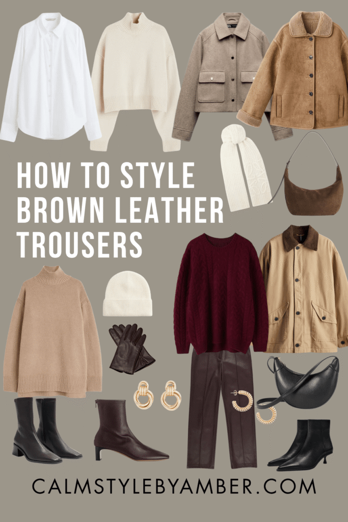 Best Brown Leather Pants Outfit Ideas