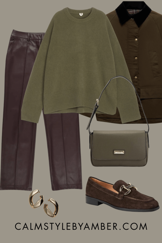 Best Brown Leather Pants Outfit Ideas