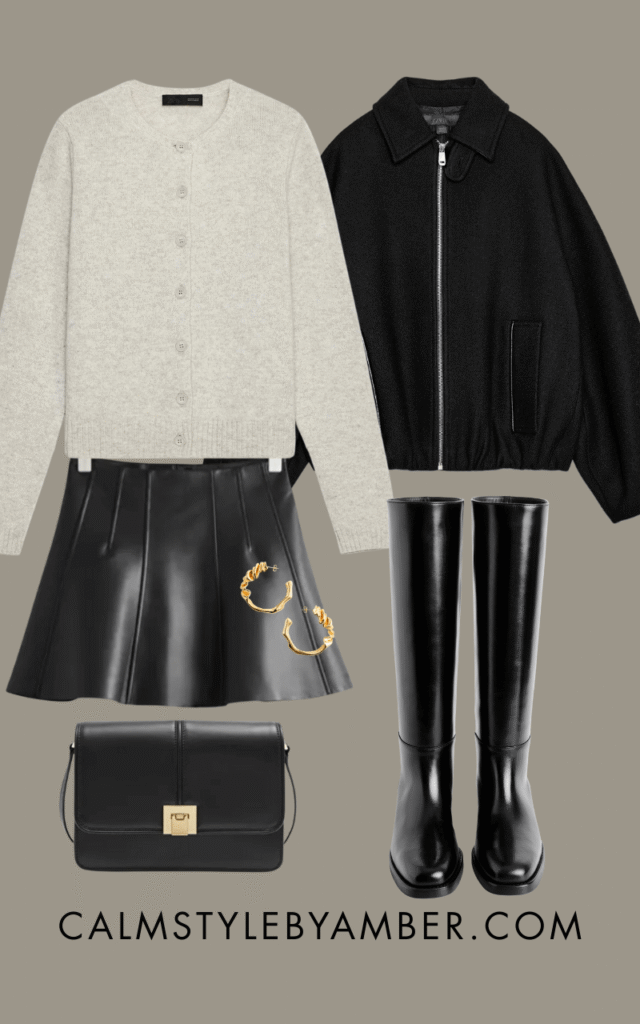 winter mini skirt outfit