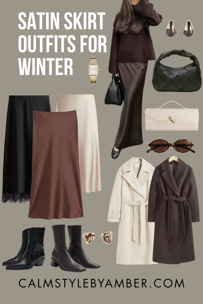 what to wear with satin skirt