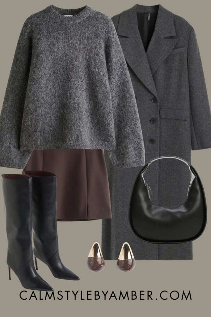 brown mini skirt outfit