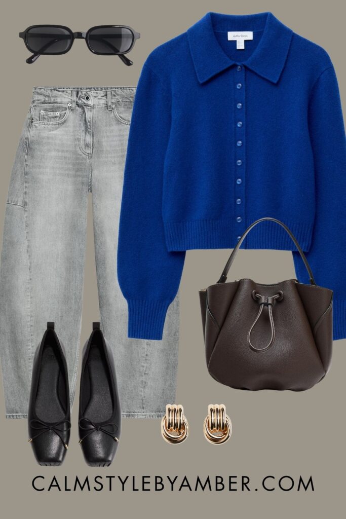 blue cardigan outfit