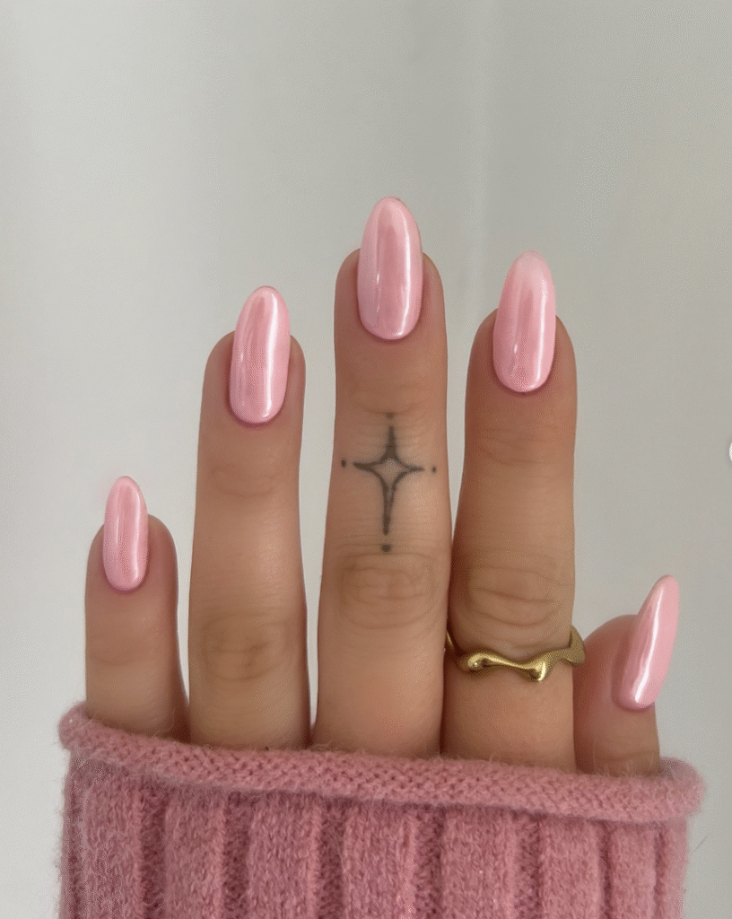 Light Pink Powder Nails