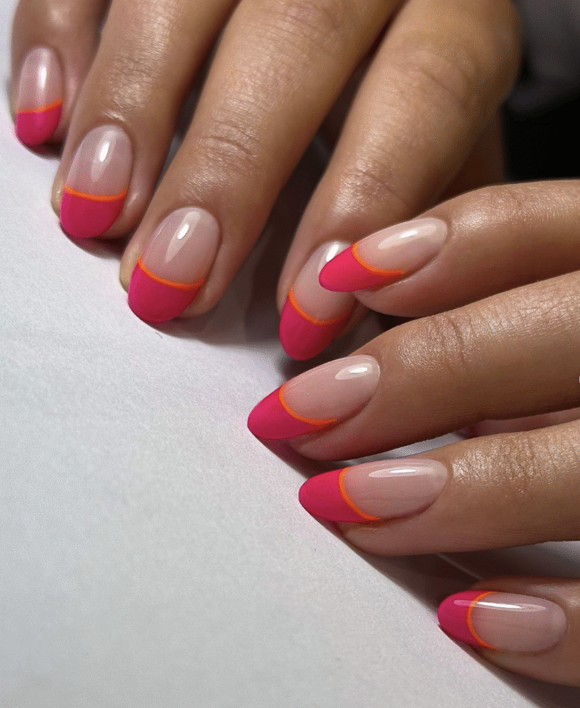 Pink French Tip Nails