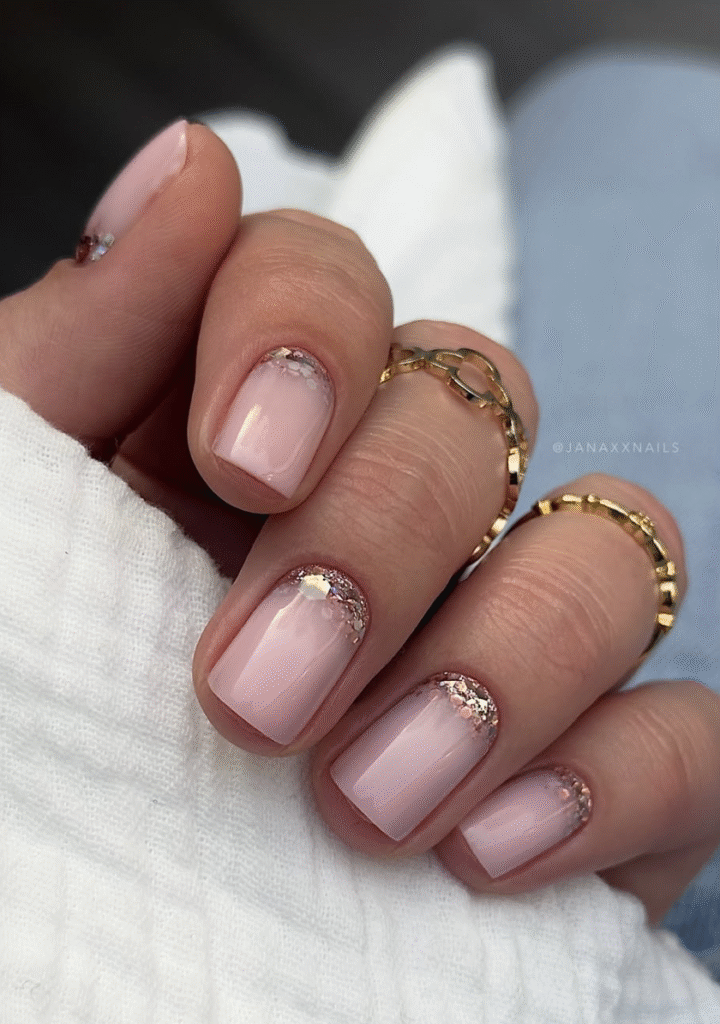 pink glitter nails