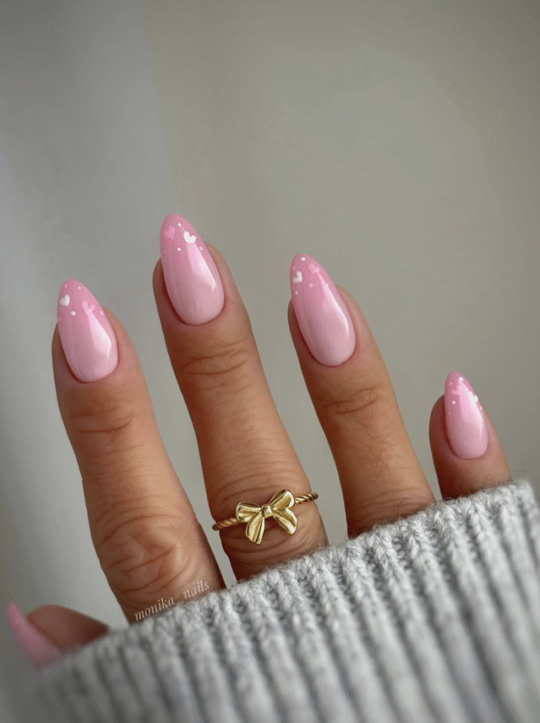 Pink Valentines Day Nails