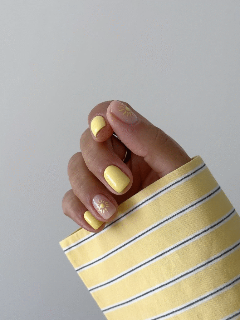 yellow pastel nails