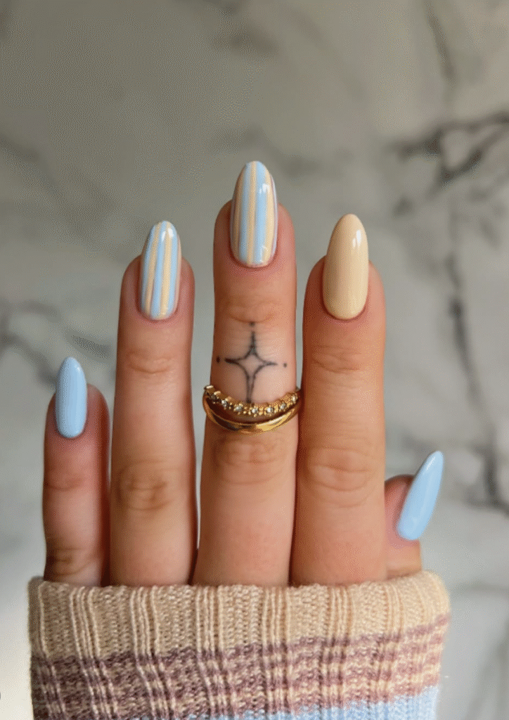 blue nails art