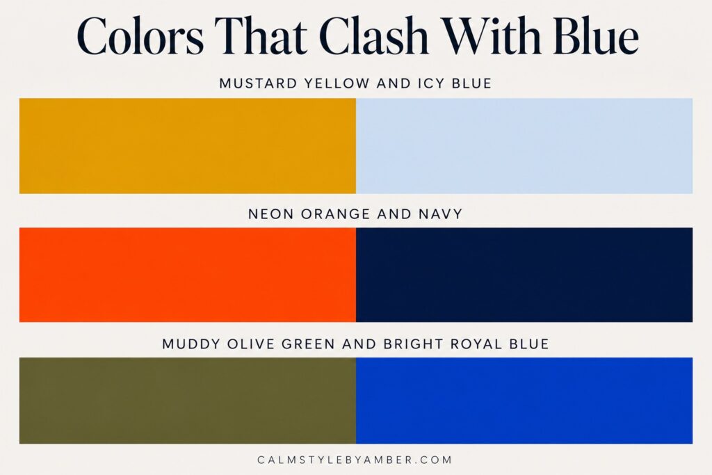 colors that clash with blue
