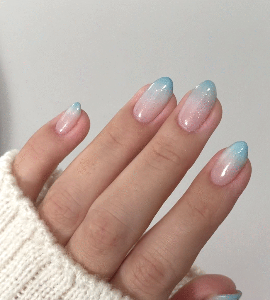 blue and pink nails