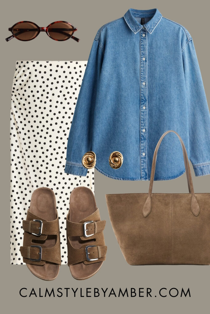 white polka dot skirt outfit 2026