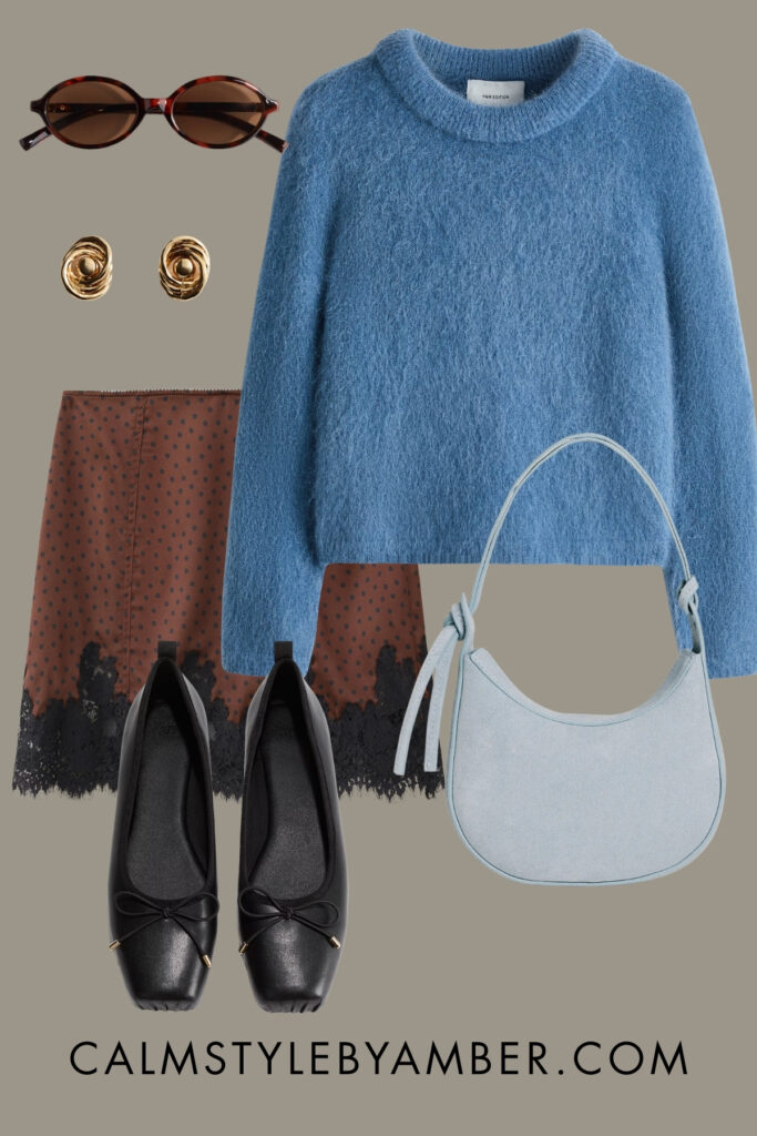 blue and brown outfit