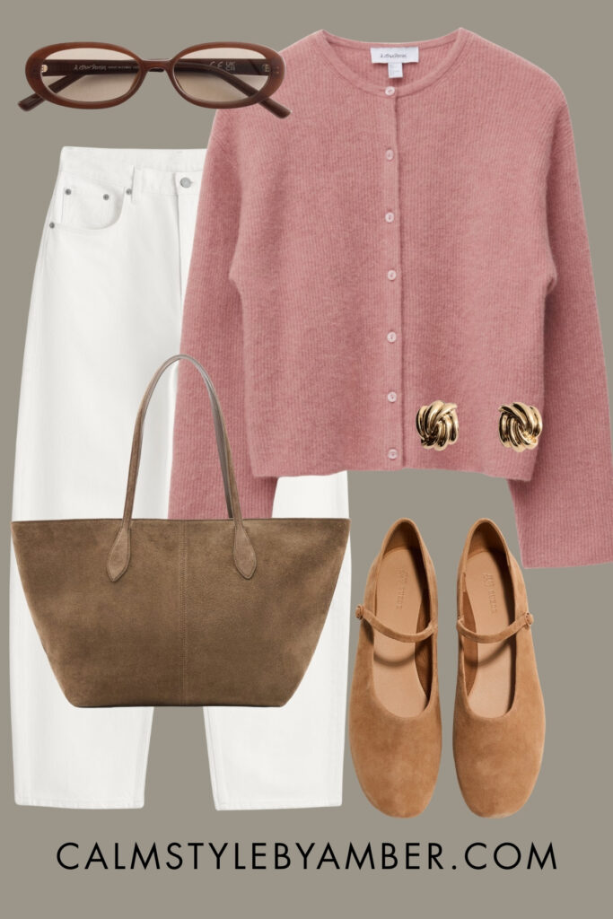 white jeans outfit spring