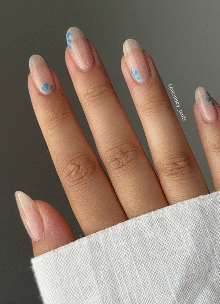 simple floral nails