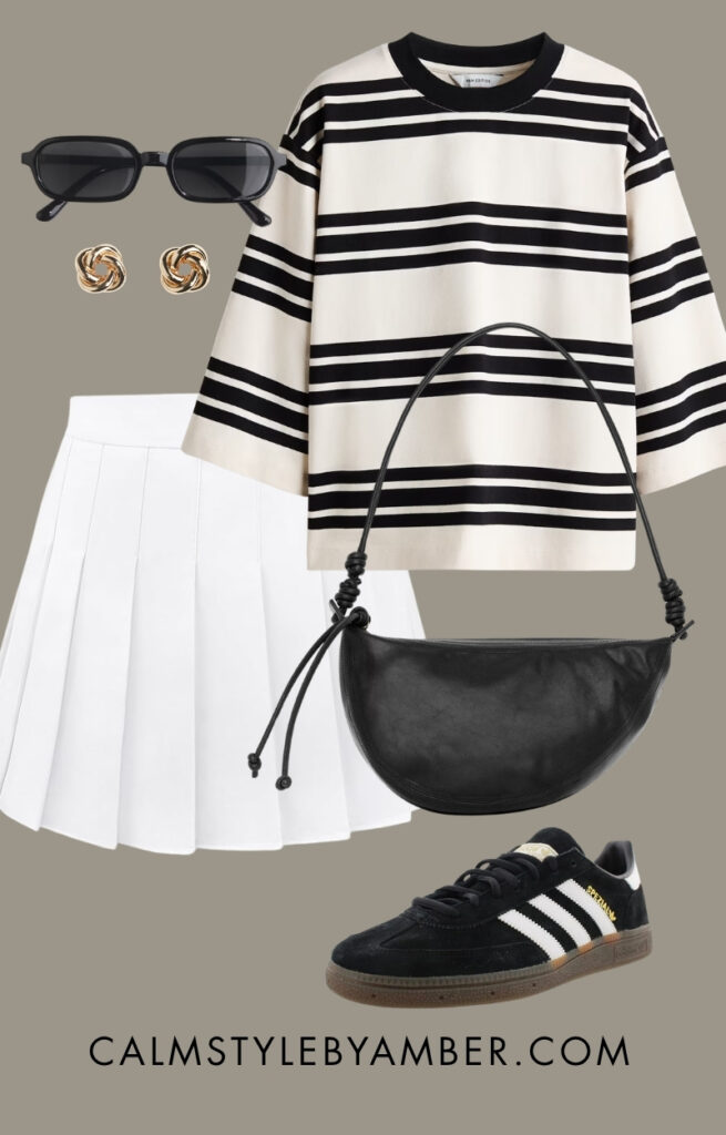 white skirt outfit