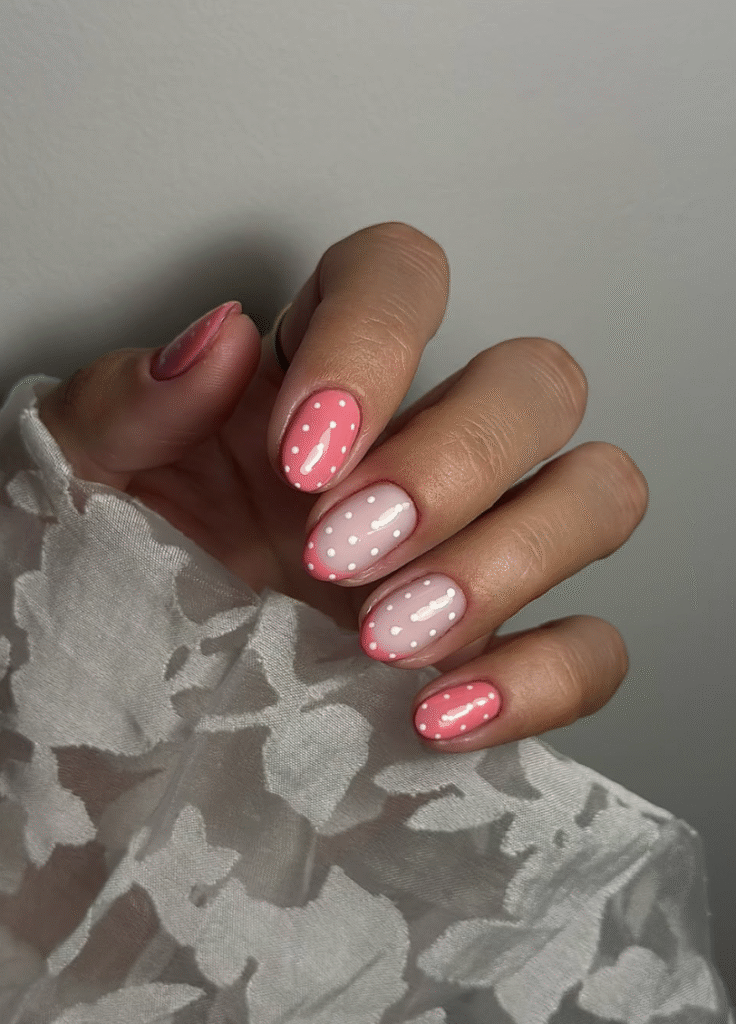 polka dot summer nails