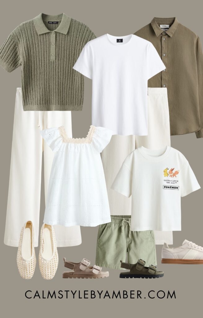 summer family photoshoot color palette