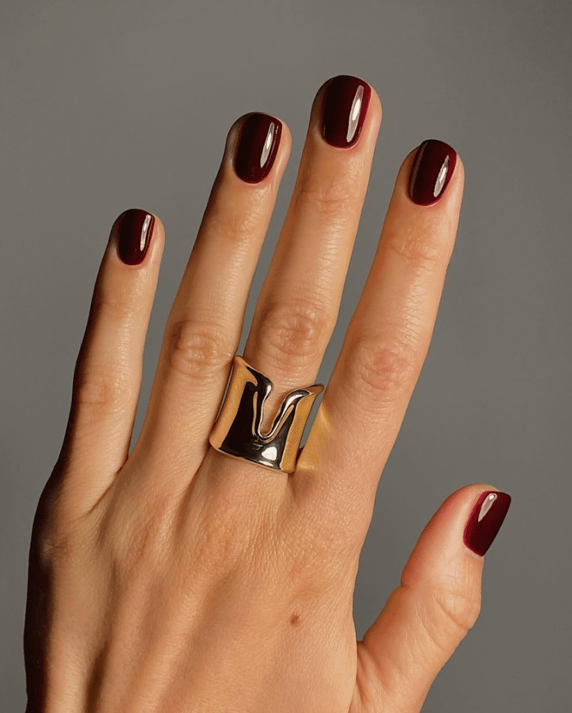 Dark red nails for fall 2026